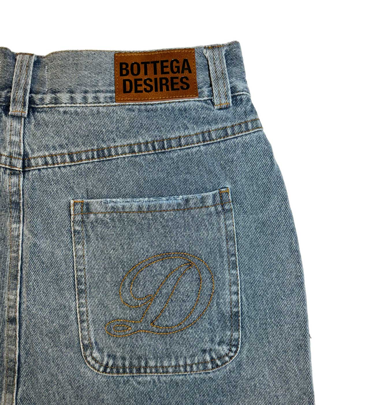 BOTTEGA DESIRES DENIM JORTS BLUE