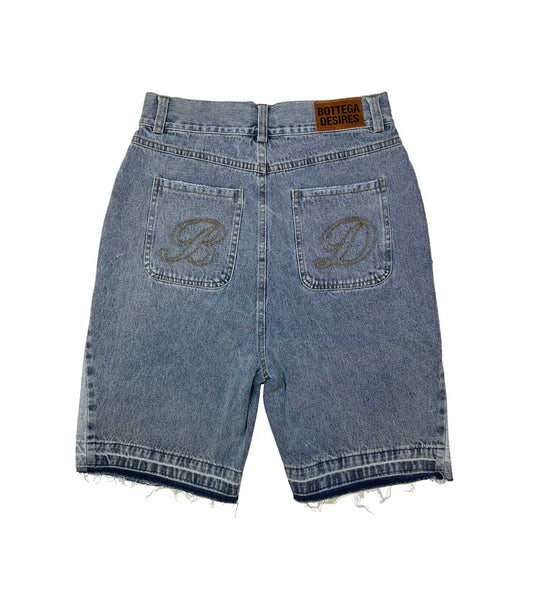 BOTTEGA DESIRES DENIM JORTS BLUE