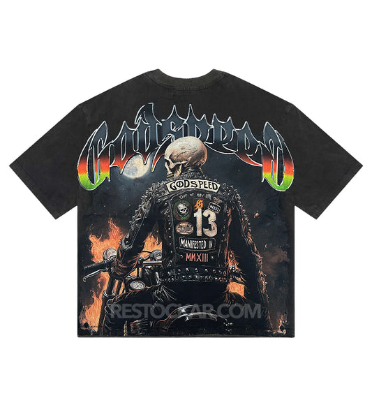 Godspeed Biker Nation Tee Washed (Black)