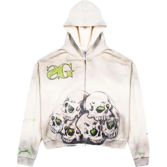 Triple Sevens x Sniper Gang Vulture Zip Up Jacket (Cream)